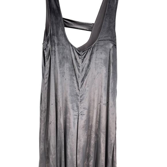 Anthropologie Maeve Monique Jumpsuit Suspender Wide Leg Velvet Gray XXS Petite - Picture 3 of 11